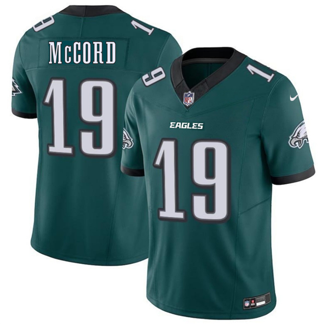 Men's Philadelphia Eagles #19 Kyle McCord Green 2025 Draft New F.U.S.E. Vapor Untouchable Limited Stitched Football Jersey